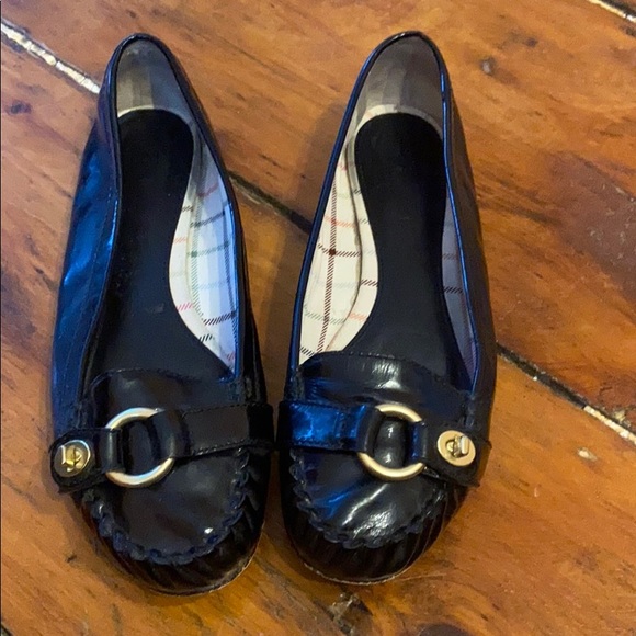 Coach Black Patent Leather Loafers. - Picture 3 of 8